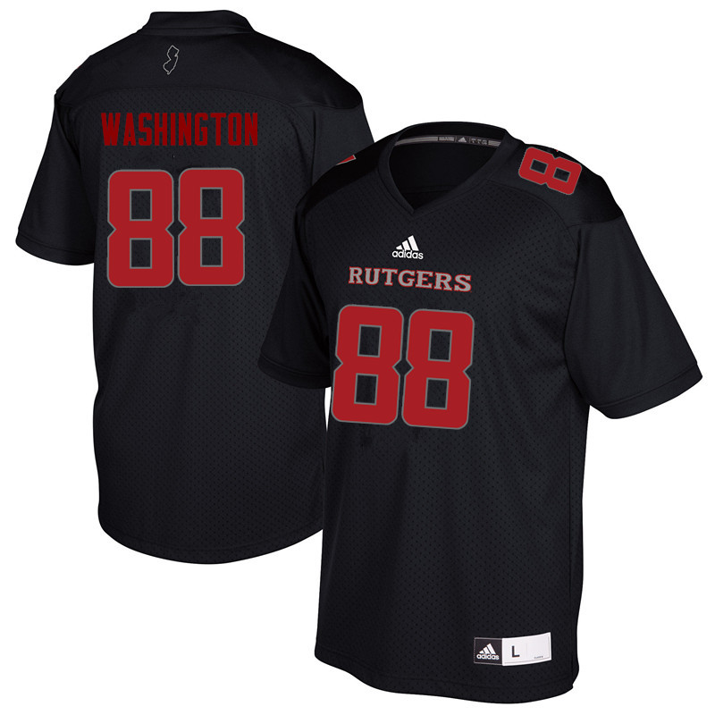 Men #88 Jerome Washington Rutgers Scarlet Knights College Football Jerseys Sale-Black - Click Image to Close